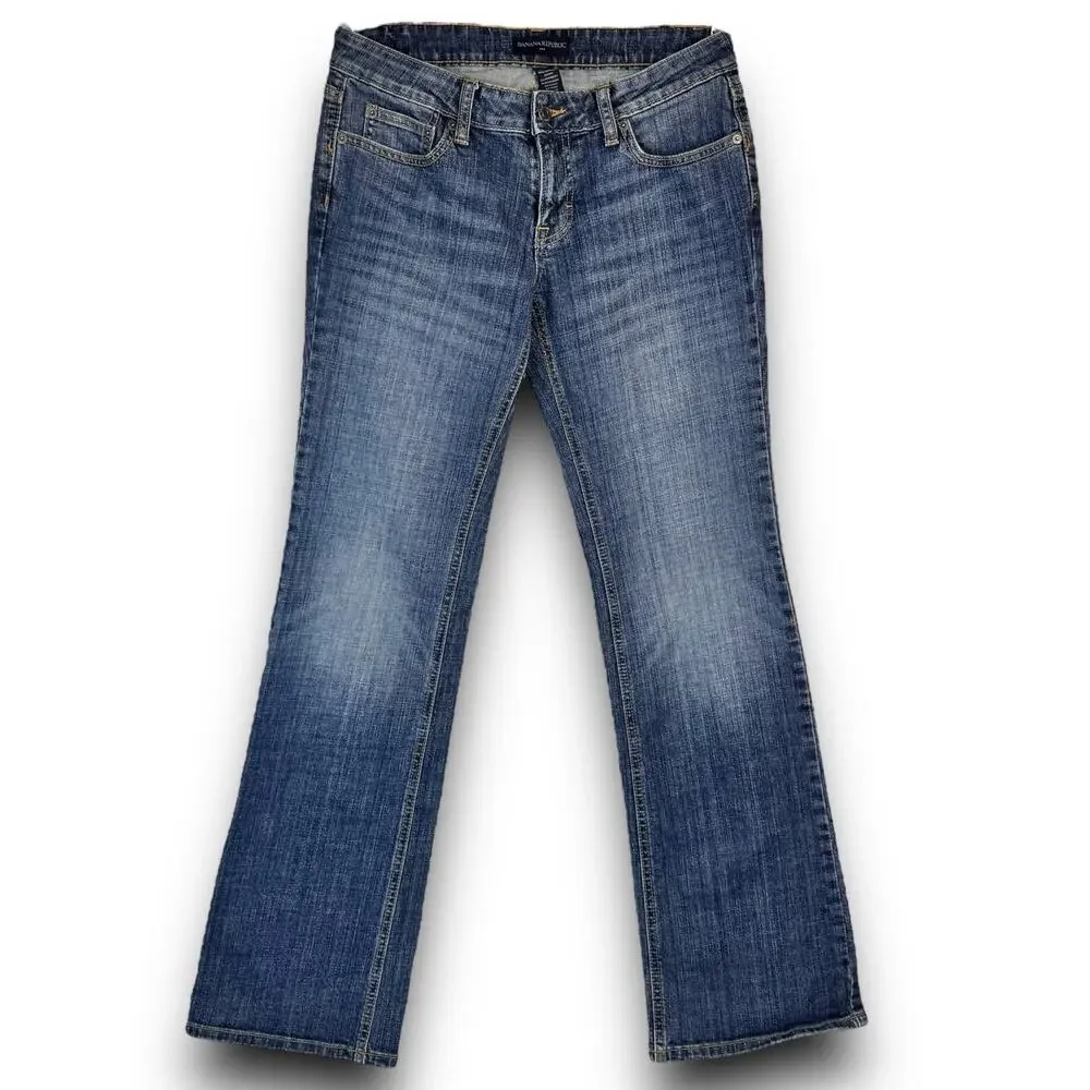 Banana Republic Factory Womens Low Rise Straight Leg Jeans Medium Wash Size 4 - Picture 1 of 8